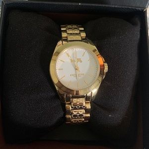 SOLD Coach Tristen Small Gold Watch With Signature Etching